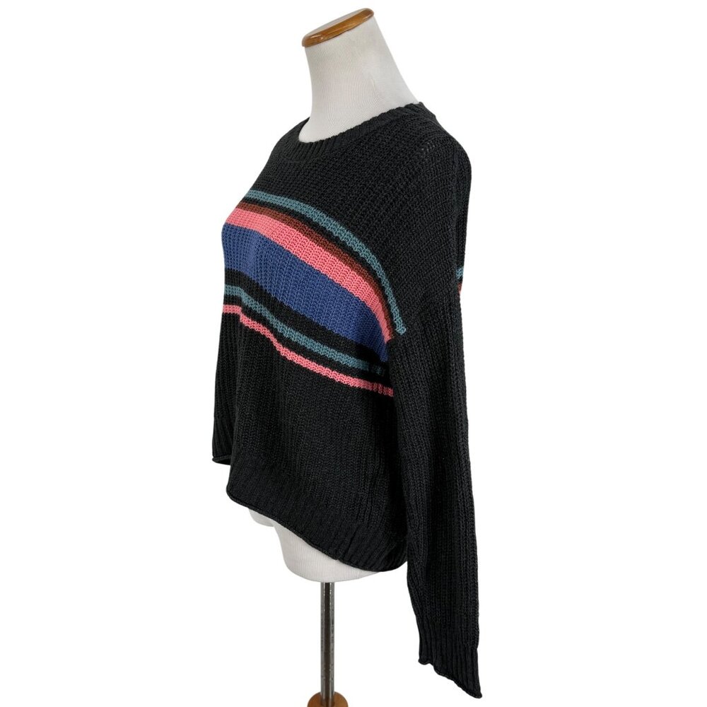 AE Cozy Relaxed Fit Striped Knit Sweater | Retro 90s Casual Soft Grunge Preppy - Picture 4 of 16
